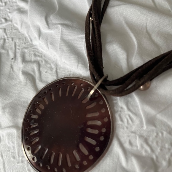 Silpada Vintage Suede Cord, Pen Shell Necklace - Picture 2 of 4